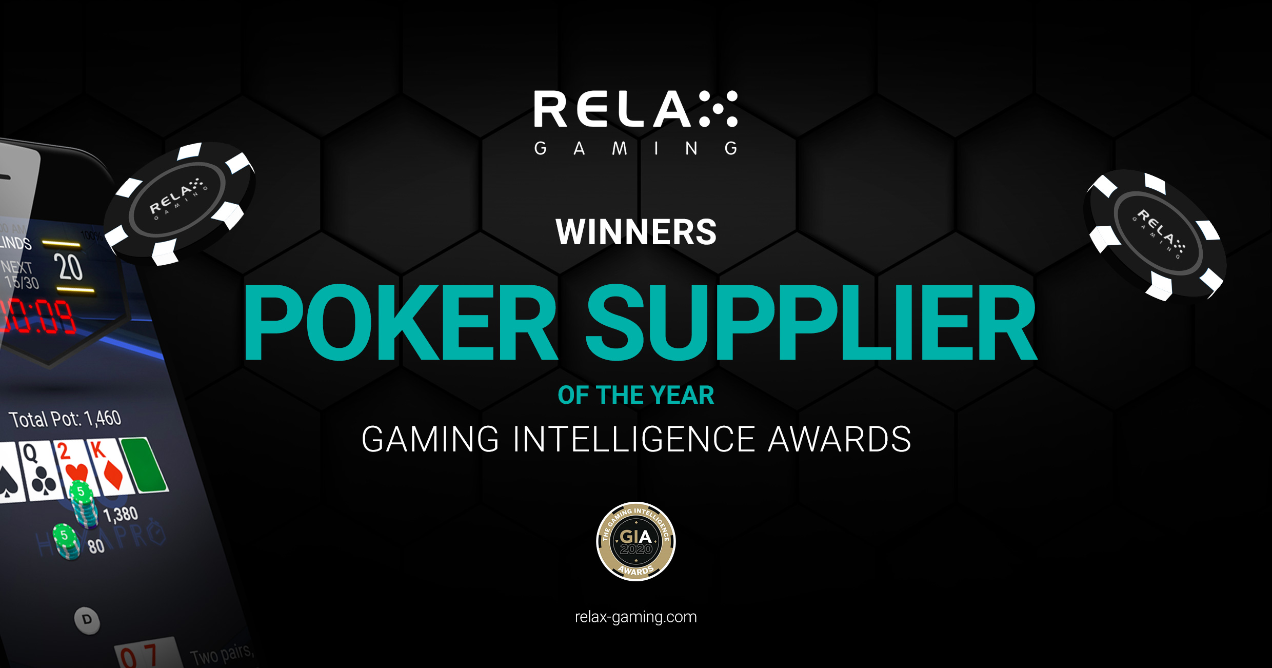 Relax Gaming crowned as Poker Supplier of the Year at Gaming Intelligence Awards